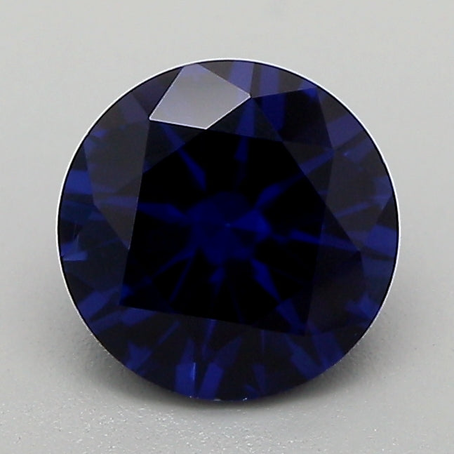 1.61 Carat Blue Round Cut Lab Grown Sapphire