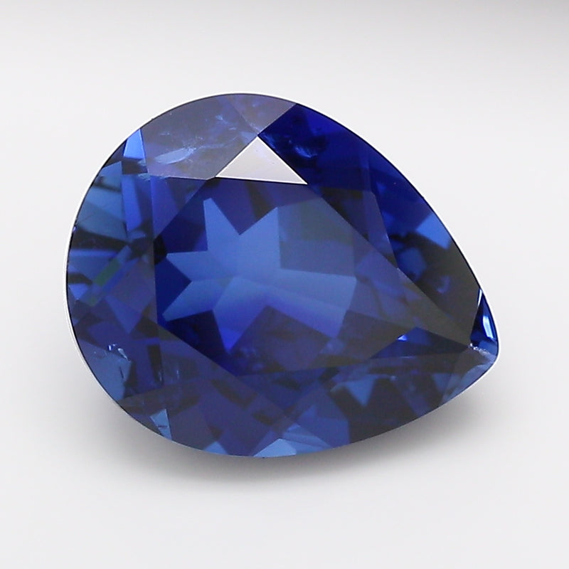 4.15 Carat Royal Blue Pear Cut Lab Grown Sapphire