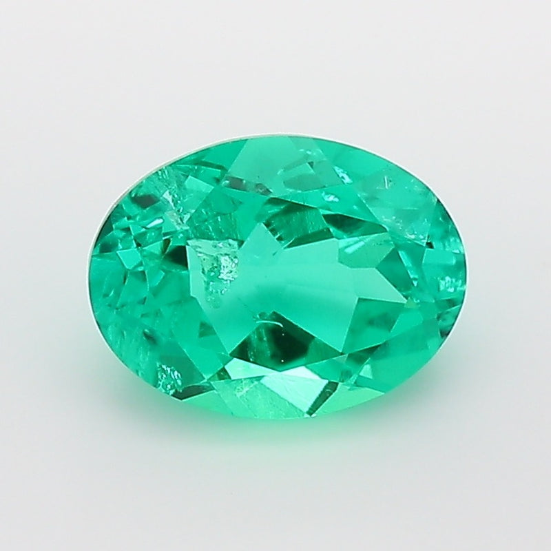 1.08 Carat Green Oval Cut Lab Grown Colombian Emerald