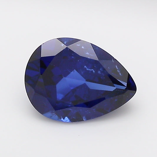 1.43 Carat Royal Blue Pear Cut Lab Grown Sapphire