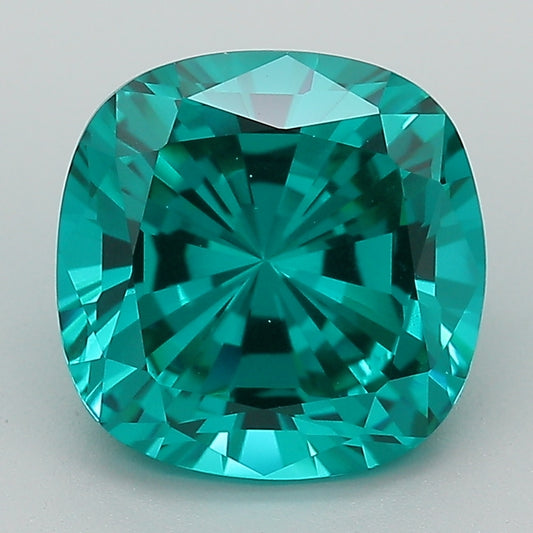 6.0 Carat Blue Square Cushion Cut Lab Grown Paraiba
