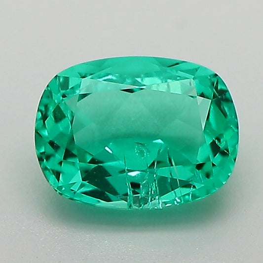 1.35 Carat Green Long Cushion Cut Lab Grown Colombian Emerald