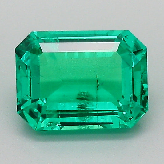 1.35 Carat Green Emerald Cut Lab Grown Colombian Emerald