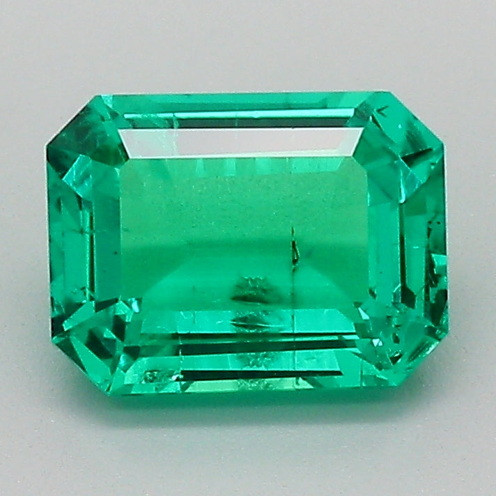 1.35 Carat Green Emerald Cut Lab Grown Colombian Emerald