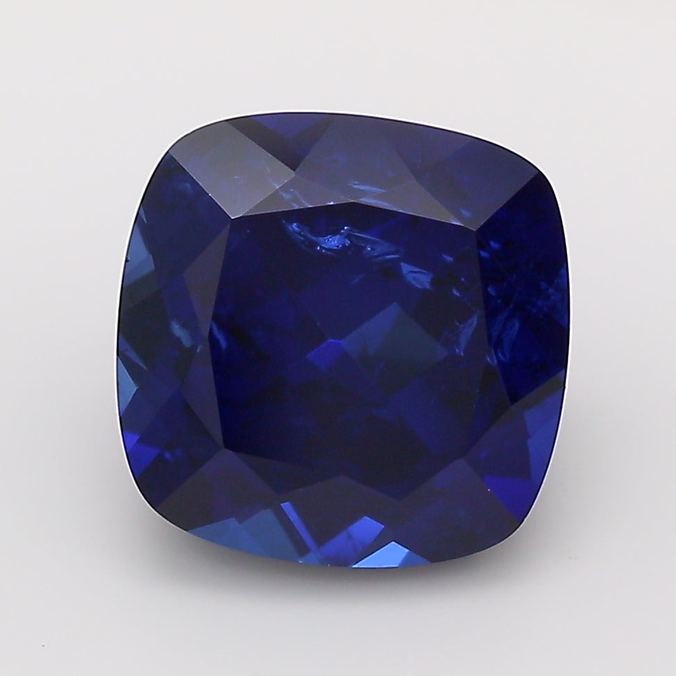 4.03 Carat Royal Blue Square Cushion Cut Lab Grown Sapphire