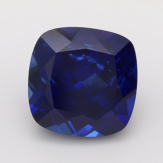 4.03 Carat Royal Blue Square Cushion Cut Lab Grown Sapphire