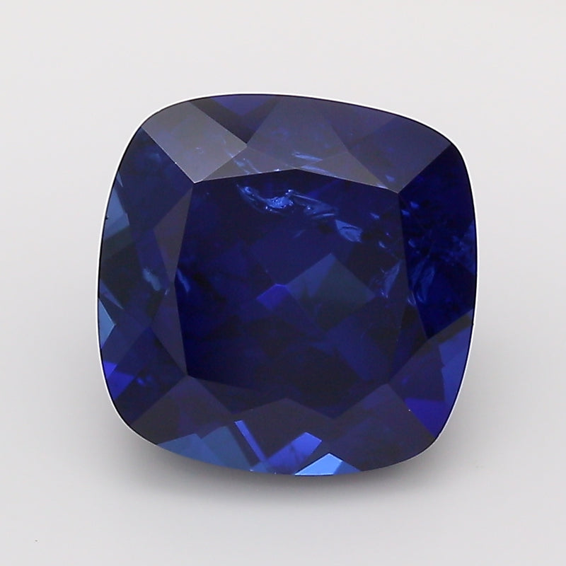4.03 Carat Royal Blue Square Cushion Cut Lab Grown Sapphire