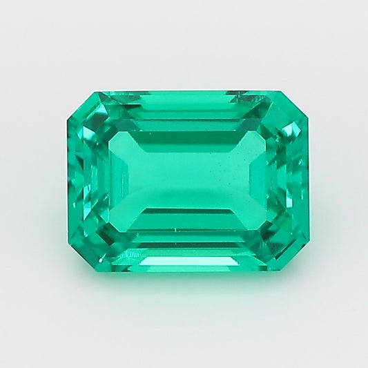 1.43 Carat Green Emerald Cut Lab Grown Colombian Emerald