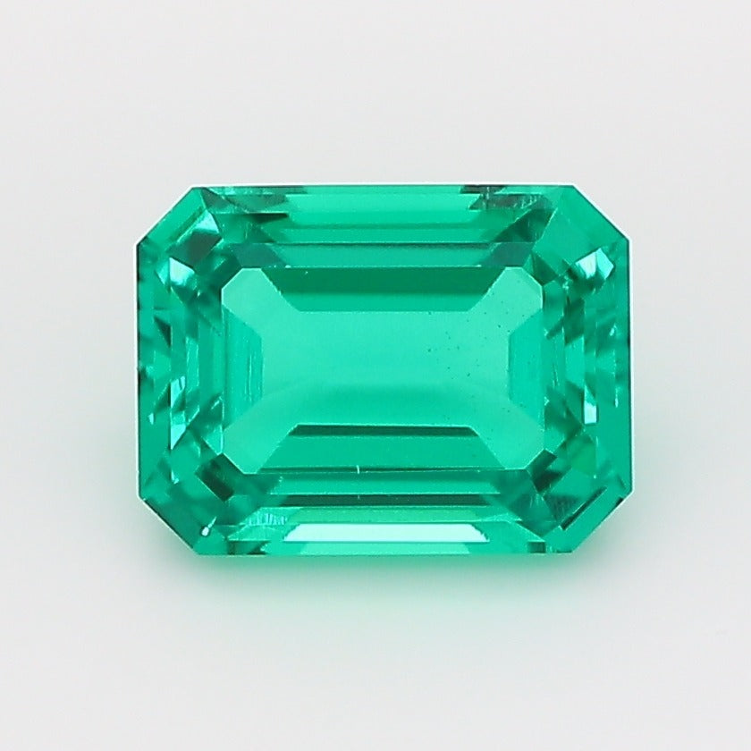 1.43 Carat Green Emerald Cut Lab Grown Colombian Emerald