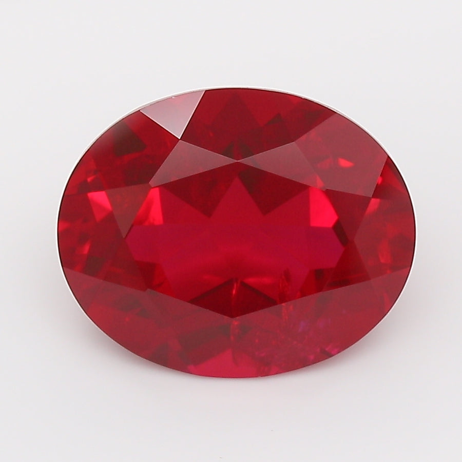 4.74 Carat Pigeon Blood Oval Cut Lab Grown Ruby