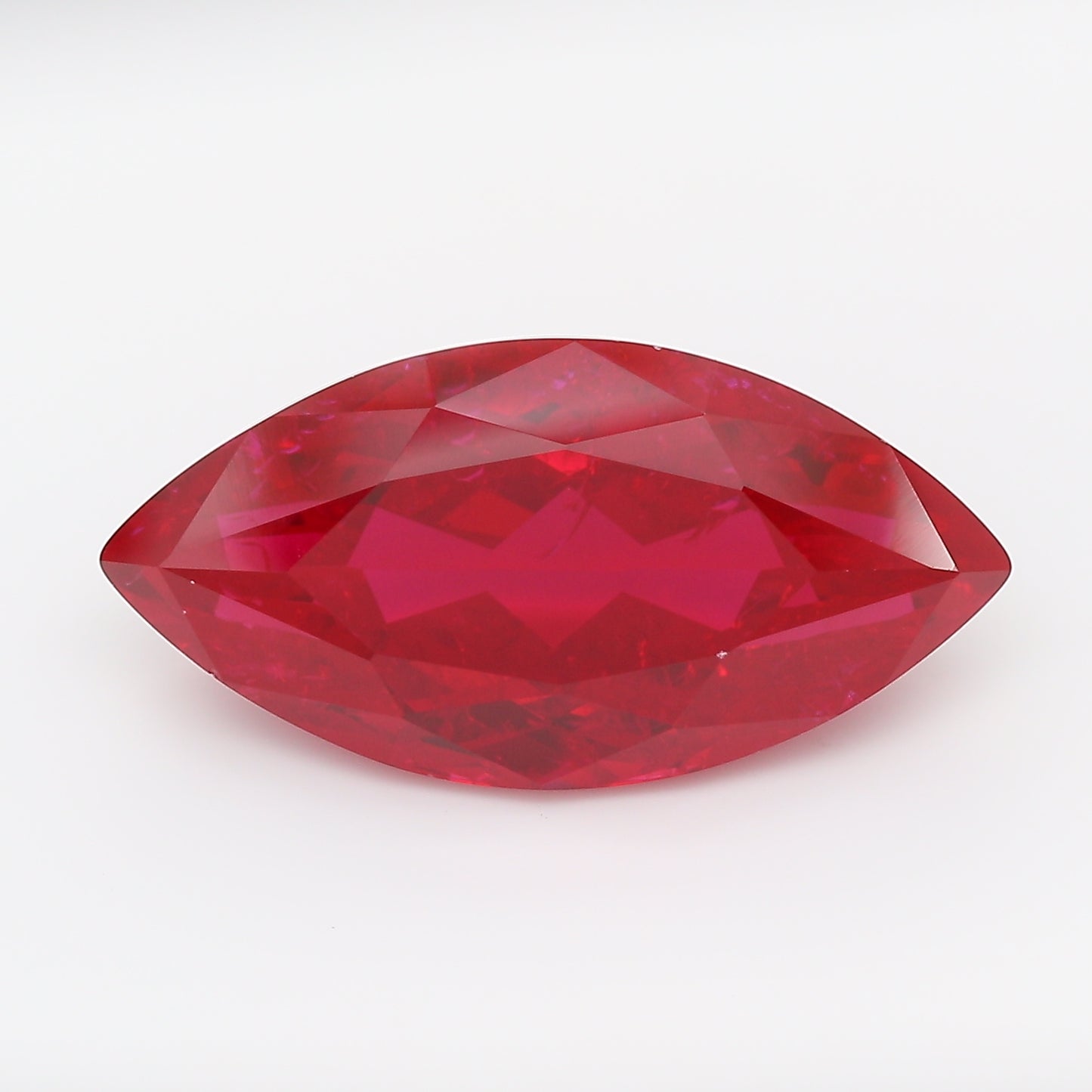 7.88 Carat Pigeon Blood Marquise Cut Lab Grown Ruby