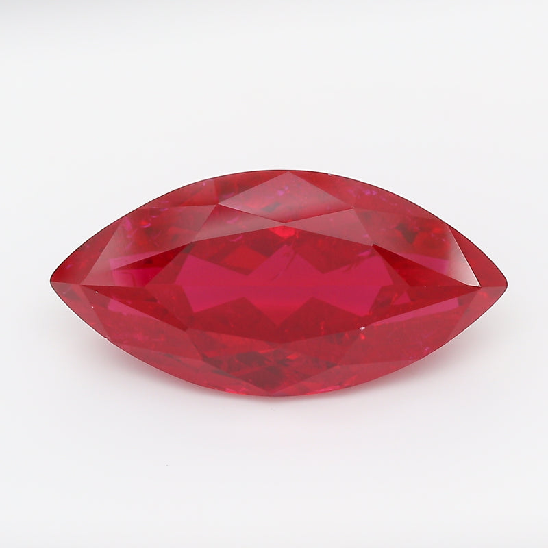 7.88 Carat Pigeon Blood Marquise Cut Lab Grown Ruby