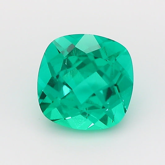 1.36 Carat Green Square Cushion Cut Lab Grown Colombian Emerald