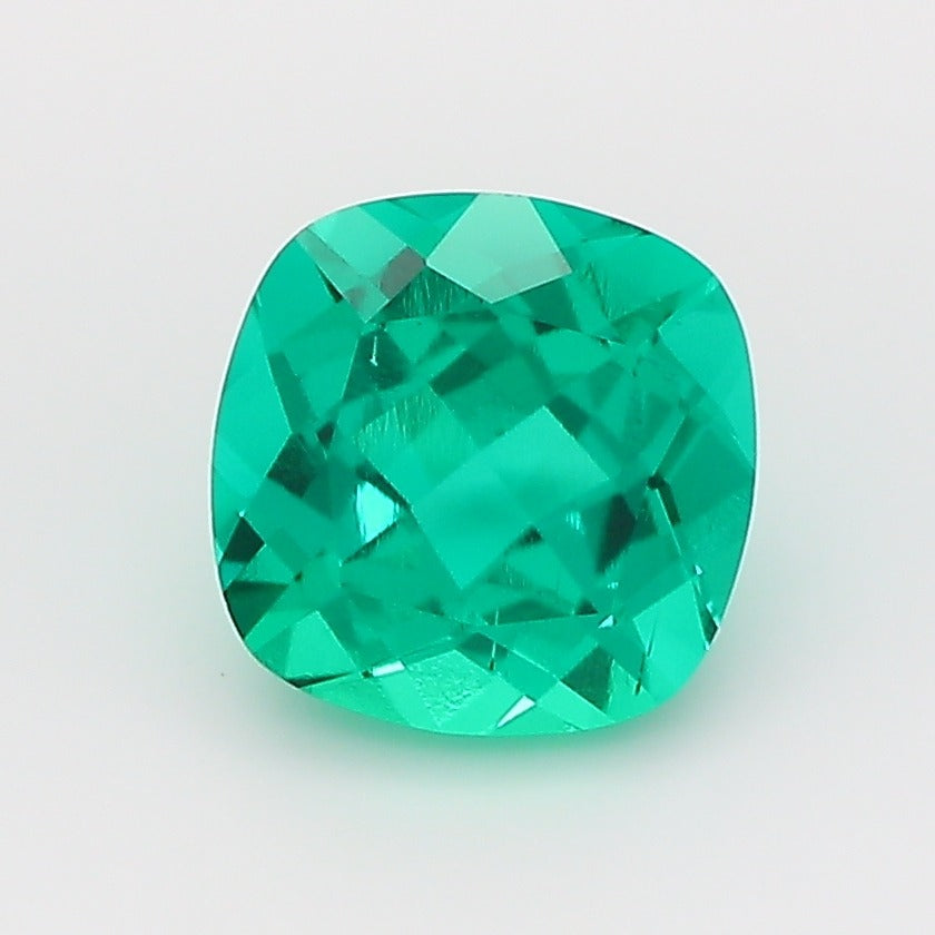 1.36 Carat Green Square Cushion Cut Lab Grown Colombian Emerald
