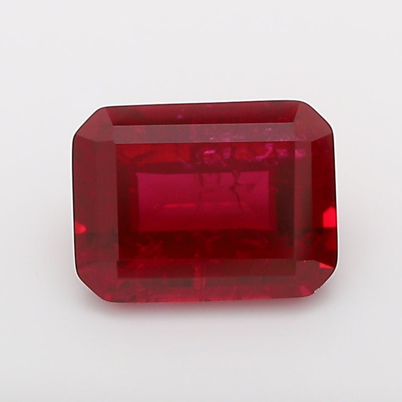 1.94 Carat Pigeon Blood Emerald Cut Lab Grown Ruby