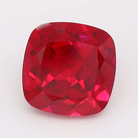 4.11 Carat Pigeon Blood Square Cushion Cut Lab Grown Ruby