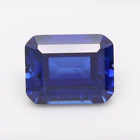 3.12 Carat Royal Blue Emerald Cut Lab Grown Sapphire