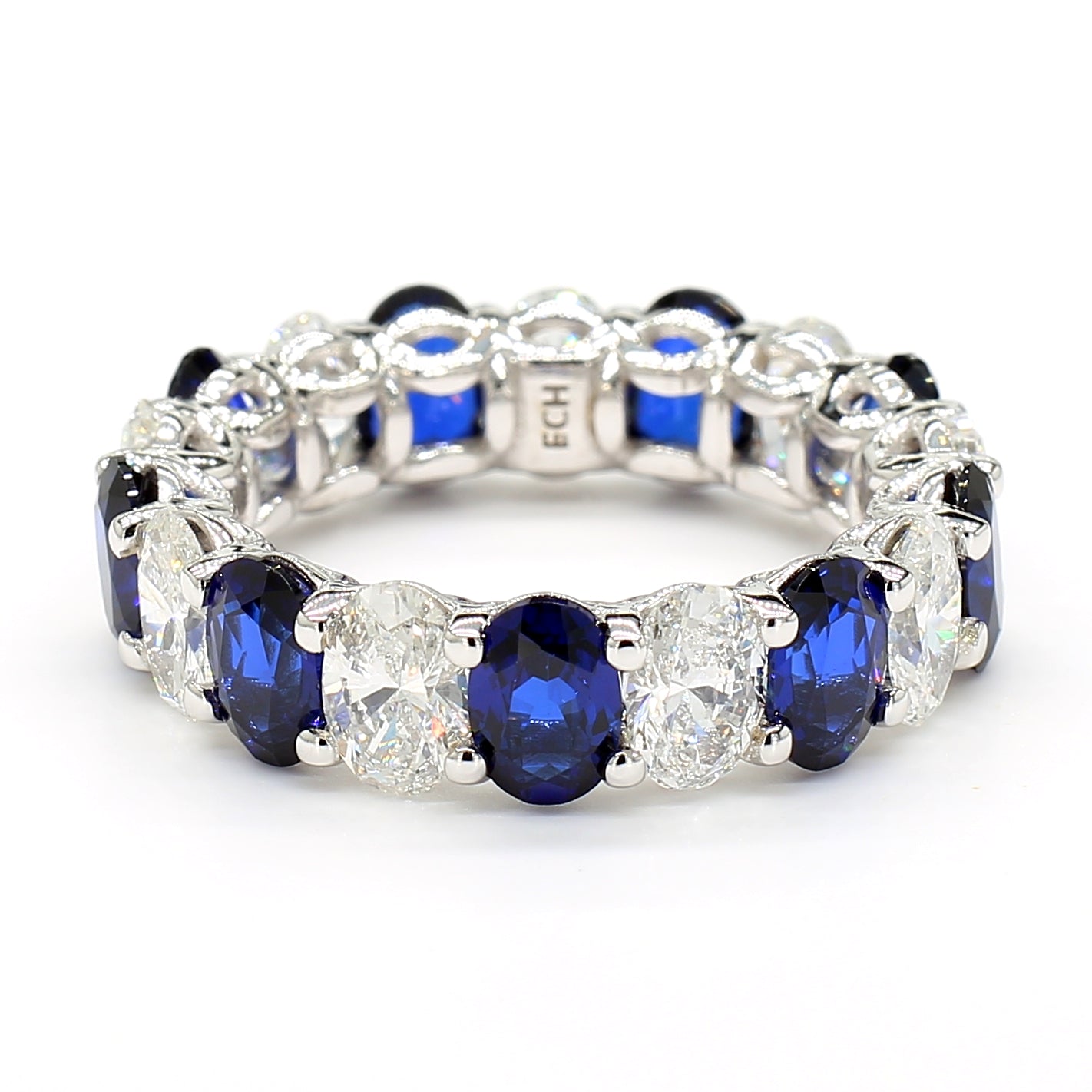 Revival Diamond 14K White Gold Eternity Band Ring Pear-Shaped and Diamonds for Women