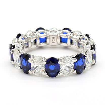 Revival Diamond 14K White Gold Eternity Band Ring Pear-Shaped and Diamonds for Women