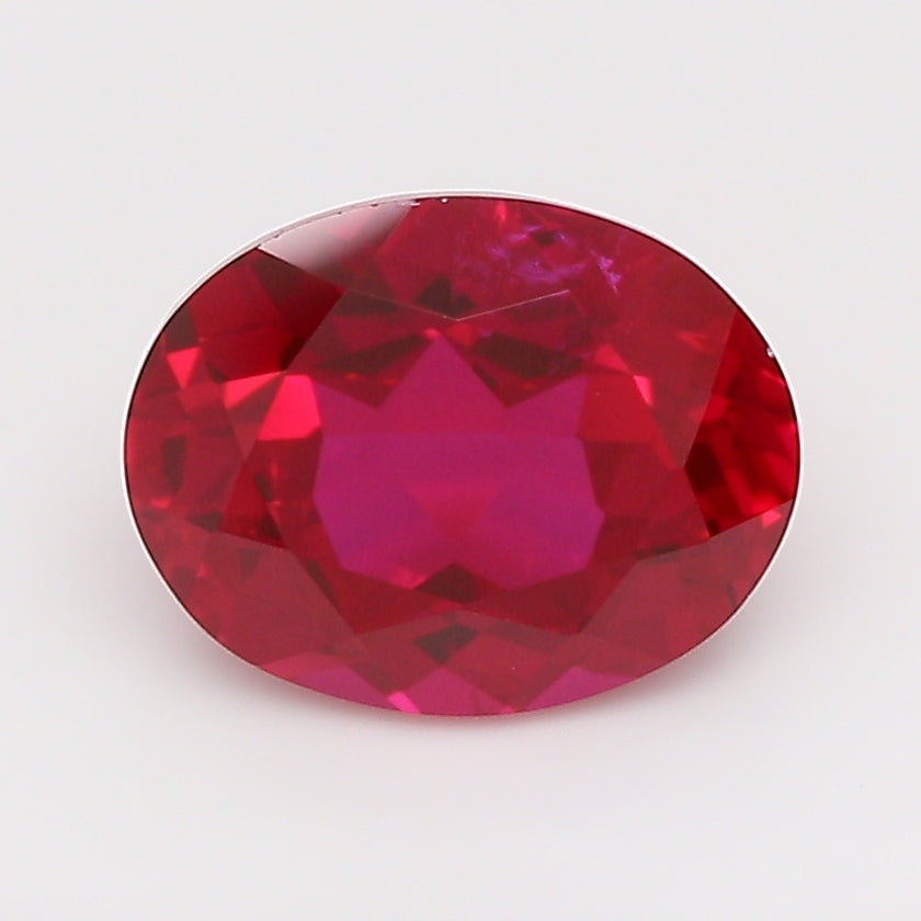 2.43 Carat Pigeon Blood Oval Cut Lab Grown Ruby
