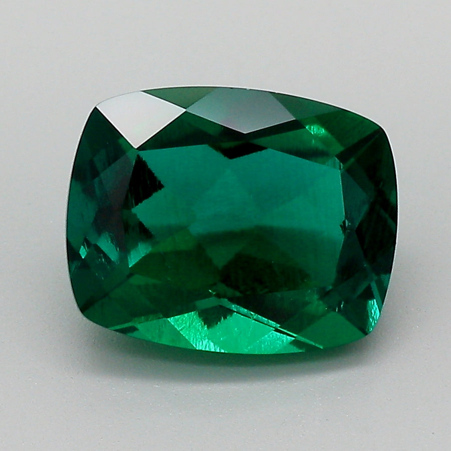 2.7 Carat Green Long Cushion Cut Lab Grown Emerald