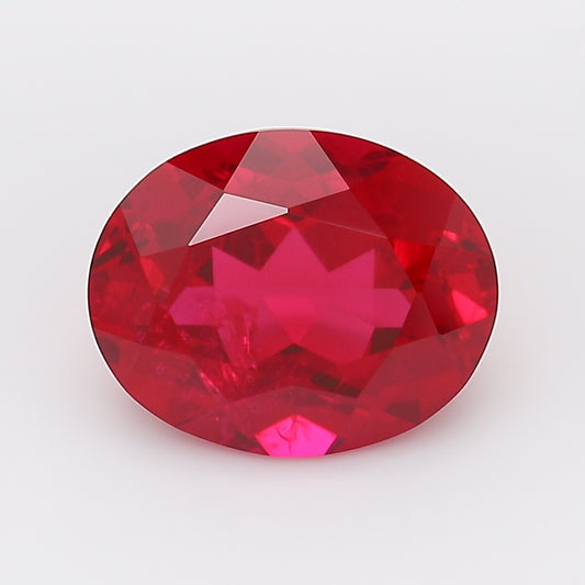 3.31 Carat Pigeon Blood Oval Cut Lab Grown Ruby