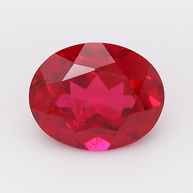 3.31 Carat Pigeon Blood Oval Cut Lab Grown Ruby