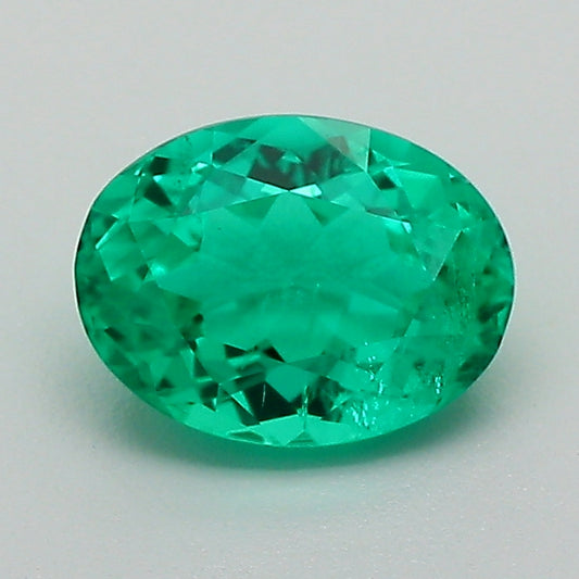 1.16 Carat Green Oval Cut Lab Grown Colombian Emerald