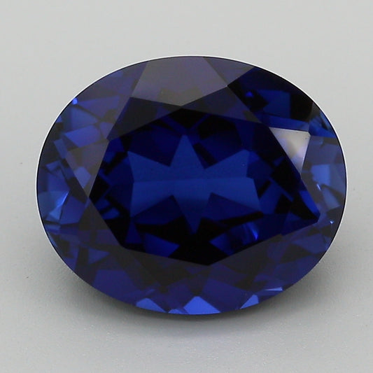 6.71 Carat Blue Oval Cut Lab Grown Sapphire