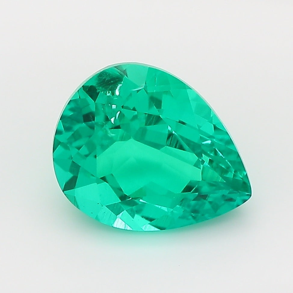 2.3 Carat Green Pear Cut Lab Grown Colombian Emerald