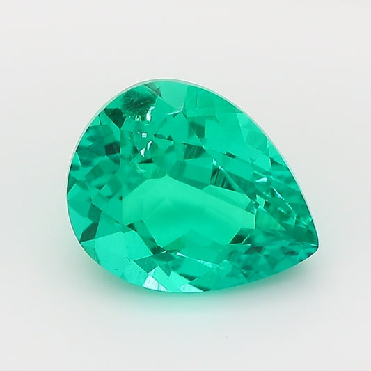 2.3 Carat Green Pear Cut Lab Grown Colombian Emerald