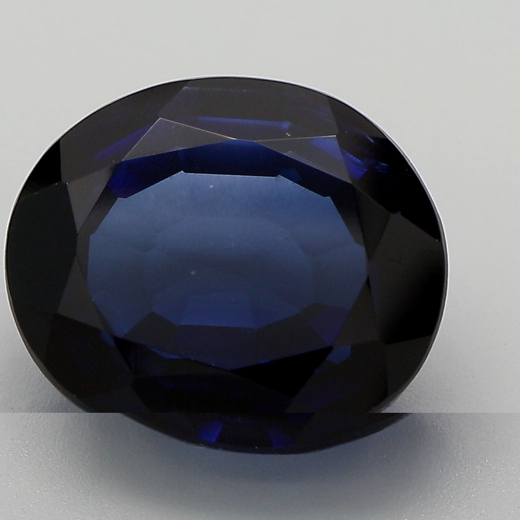 10.12 Carat Blue Oval Cut Lab Grown Sapphire
