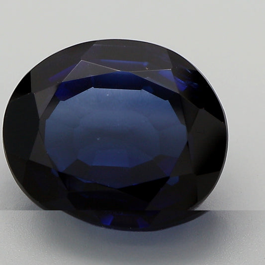 10.12 Carat Blue Oval Cut Lab Grown Sapphire