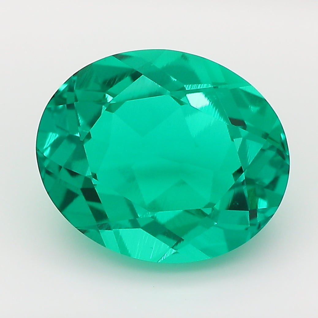 4.39 Carat Green Oval Cut Lab Grown Colombian Emerald