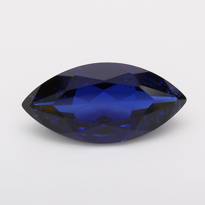 6.68 Carat Royal Blue Marquise Cut Lab Grown Sapphire