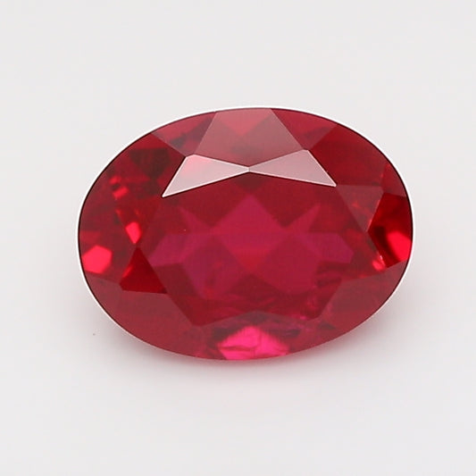1.63 Carat Pigeon Blood Oval Cut Lab Grown Ruby