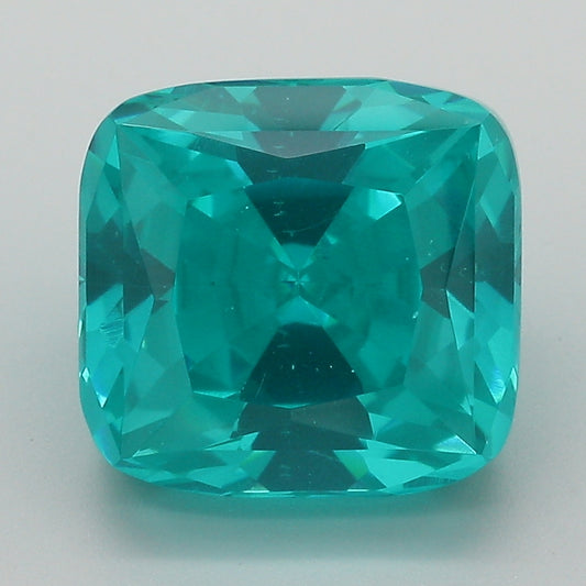 10.66 Carat Blue Square Cushion Cut Lab Grown Paraiba