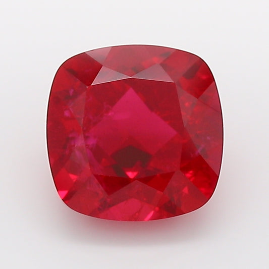 2.0 Carat Pigeon Blood Square Cushion Cut Lab Grown Ruby