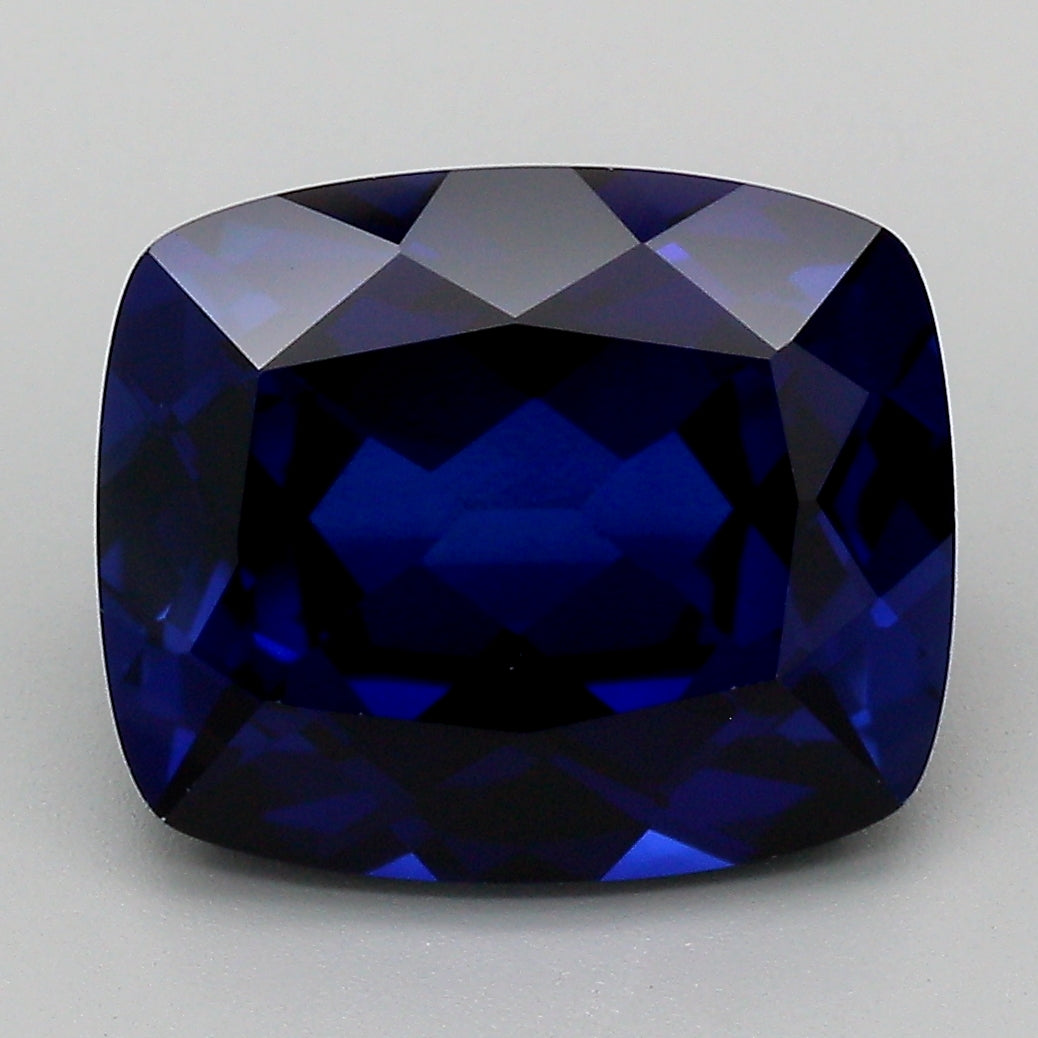 7.17 Carat Blue Long Cushion Cut Lab Grown Sapphire