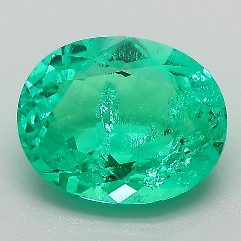 2.25 Carat Green Oval Cut Lab Grown Colombian Emerald