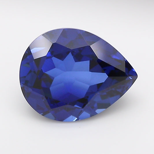3.18 Carat Royal Blue Pear Cut Lab Grown Sapphire