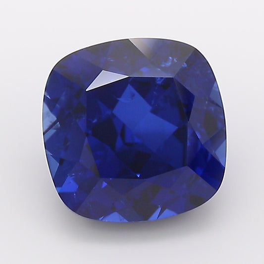 2.9 Carat Royal Blue Square Cushion Cut Lab Grown Sapphire