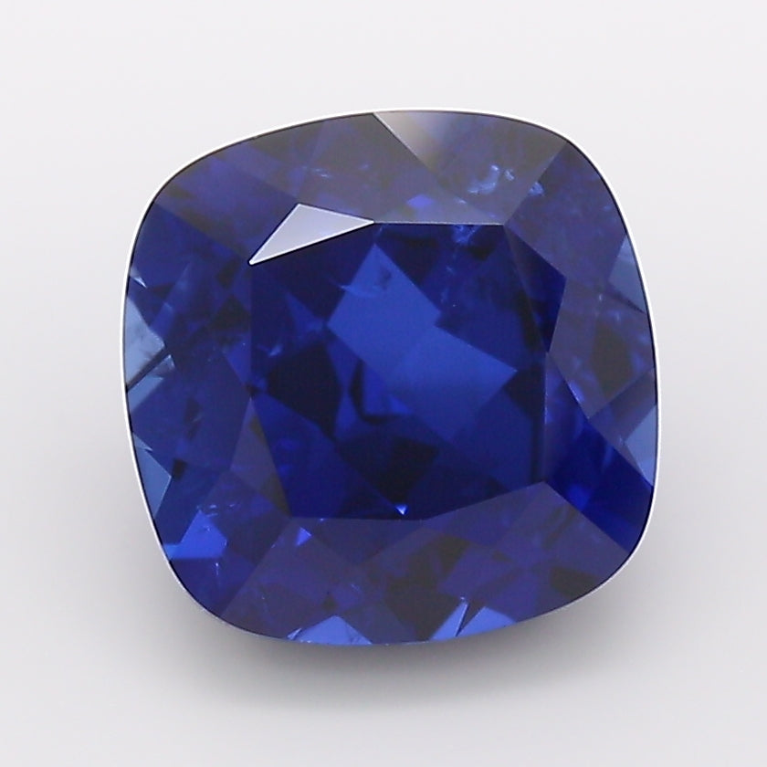 2.9 Carat Royal Blue Square Cushion Cut Lab Grown Sapphire