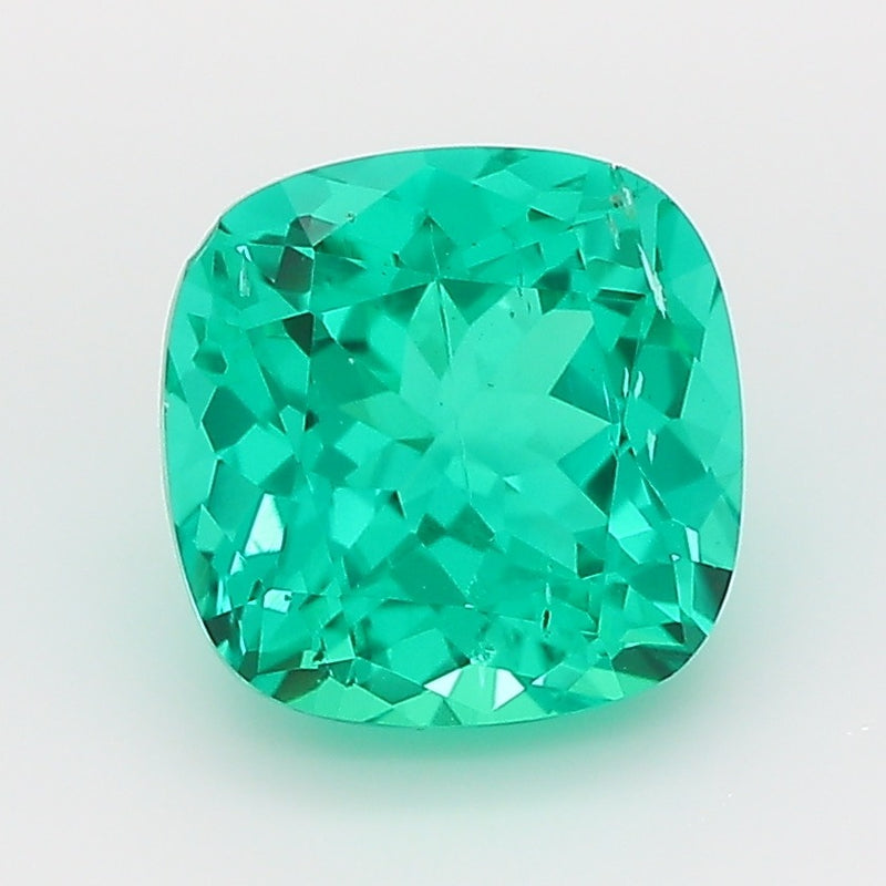 2.18 Carat Green Square Cushion Cut Lab Grown Colombian Emerald