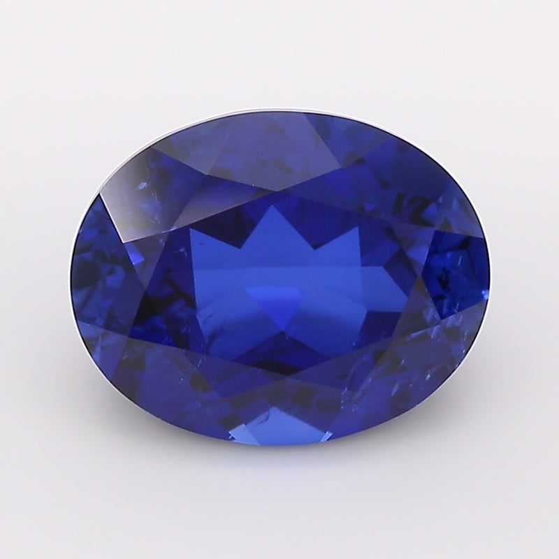3.48 Carat Royal Blue Oval Cut Lab Grown Sapphire