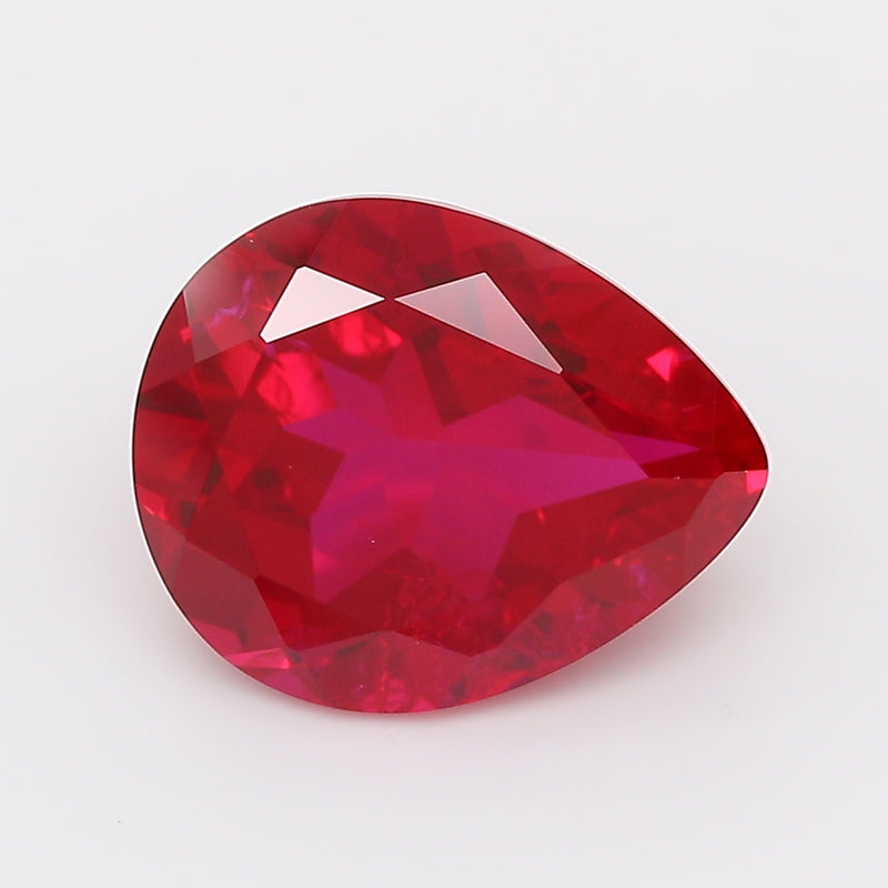 4.23 Carat Pigeon Blood Pear Cut Lab Grown Ruby