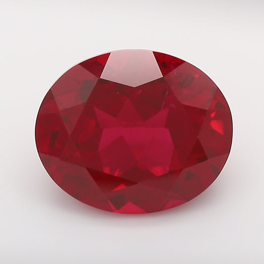 6.56 Carat Pigeon Blood Oval Cut Lab Grown Ruby