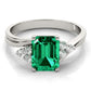 Certified Lab Grown Colombian Emerald & Lab Grown Diamond Engagement Ring by Revival Diamonds