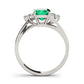 Certified Lab Grown Colombian Emerald & Lab Grown Diamond Engagement Ring by Revival Diamonds