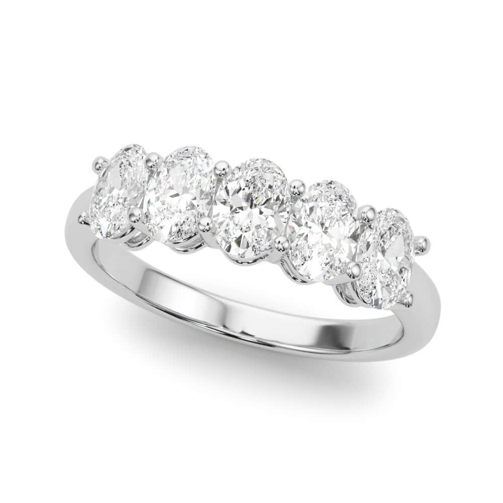 14k Diamond Five Stone Ring 